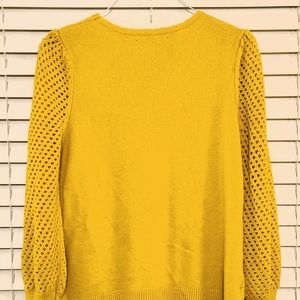 Loft mustard color woven long sleeve sweater
